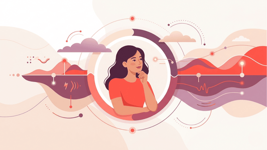 Woman observing hormonal cycle waves.
