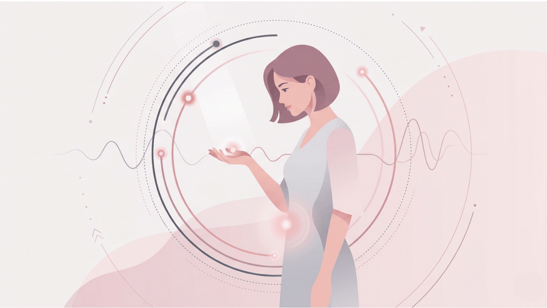 Woman tracking body's data points.
